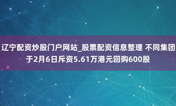 辽宁配资炒股门户网站_股票配资信息整理 不同集团于2月6日斥资5.61万港元回购600股
